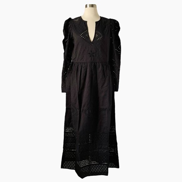 Alix of Bohemia Winifred Black Eyelet Dress Obsidian Medium  An elegant, bohemia - Picture 8 of 14